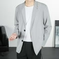 thumbnail image 3 of Men's Oversize Blazer Jacket Long Sleeved Lapel Breasted Suit Jacket Hanging Pocket Suit Jacket, 3 of 7