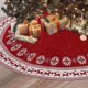 thumbnail image 1 of CHAO Falda grande para árbol de Navidad, alfombra navideña rústica de 48 pulgadas con copos de nieve y falda de reno de punto rojo para decoración del hogar en interiores y exteriores, 1 of 5