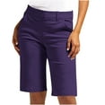 thumbnail image 1 of Mujeres Pantalones Cortos con Bolsillos Moda Verano Casual Sargamán Color Sólido Medio Pantalones Cortos, Poliéster Spandex, 1 of 9