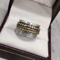 thumbnail image 2 of Wide Spinner Band, Bohemian Ring, 925 Sterling Silver Ring, Spinning Thumb Ring, Three Tone Ring, Fidget Ring, Handmade Jewelry, Christmas Oxidized, Brass Copper Band, Anxiety Ring, Mans Band Gifts, 2 of 6