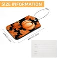 thumbnail image 5 of Maple Leaf Pumpkin Square PU Leather Luggage Tags - 2 Pack with Privacy Cover and Stainless Steel Ring - Suitable for Travel, Backpack, Handbag - Suitcase Tags, Travel Tag, 5 of 7
