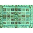 thumbnail image 1 of Ahgly Company Indoor Rectangle Abstract Turquoise Blue Modern Area Rugs, 8' x 10', 1 of 4