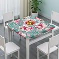 thumbnail image 3 of Reusable Floral Print Square Tablecloth with Elastic Hem, High-Quality Polyester with Waterproof Finish for 36x36 Inch Tables, Protects Tables from Spills and Stains, 3 of 6