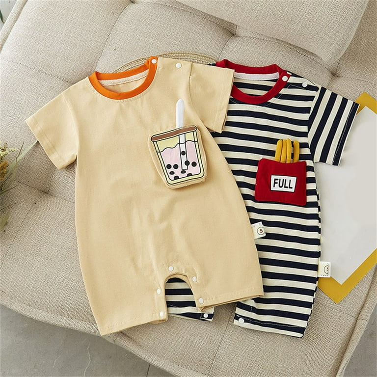 NIUREDLTD Baby Boy s Funny 3d Food Print Baby Climbing Clothes Easy To Put On Take Off The Boys Onesie Size 0 6 Months