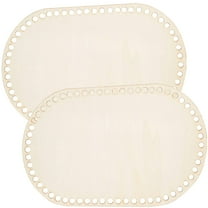 GOOHOCHY 2 Pcs Wooden Basket Crochet Base with Decorative Handbag Shaper for