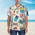thumbnail image 4 of Balery Playing Video Games Print Men's Hawaiian Shirts Short Sleeve Beach Shirt Relaxed Fit Vacation Button Down Shirts-Large, 4 of 9