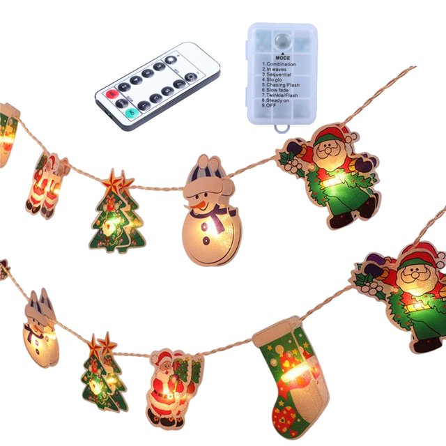 Lámpara de cuerda,Adorno colgante de luces navideñas,árbol de navidad santa claus decoración,Lámparas LED Decorativas 8 Modos Intermitentes 2.5m,Decoración de fiesta de BLESIY Lámpara de cuerda