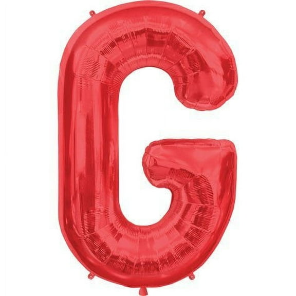 Letter G - Red Helium Foil Balloon - 34 inch