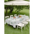thumbnail image 3 of Outdoor Tablecloth with Umbrella Hole and Zipper, Daisy Rectangle Table Cloth 54x80 Inch Waterproof Tablecloth, Spring Floral Eucalyptus Leaves Botanical Gray Wood Picnic Table Cover for Patio, 3 of 7