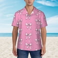 thumbnail image 2 of Picia Beautiful pink bow Pattern Men's Hawaiian Shirt – Soft Cotton Regular Fit Short Sleeve Shirt, Casual Beach Shirt for Summer, Vacation, and Outdoor Wear,Medium, 2 of 7