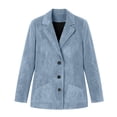 thumbnail image 4 of Levmjia Women's Suede Blazer Jacket Solid Color Lapel Open Front Workwear Long Sleeve Office Casual Jacket with Pockets, 4 of 6