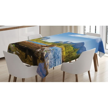 Farm House Decor Tablecloth Yosemite Merced River El Capitan And