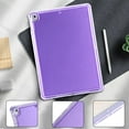 thumbnail image 7 of Allytechgroup Clear Case for iPad 9th/8th/7th Generation 10.2" & iPad Air 3 10.5" (Air 3rd Gen) & iPad Pro 10.5 2017, [Built-in Pencil Holder] Anti Yellowing Slim Shockproof Protective Cover, Purple, 7 of 7