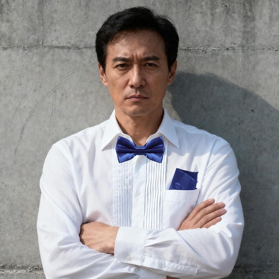 OUNONA 1Set Navy Bow Tie Set for Men Polyester Cummerbund and Pocket Square for Formal Weddings