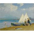 thumbnail image 2 of Edward Henry Potthast 18x15 Gold Ornate Wood Frame and Double Matted Museum Art Print Titled - The Conference, 2 of 4