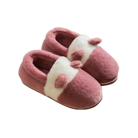 

SIMANLAN Womens Warm Shoes Soft Plush Fuzzy Slipper Fluffy Slippers Indoor Cute Home Shoe Bedroom House Rose Red 5.5-6