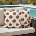 thumbnail image 4 of Orange Leopard Pumpkin Fall Outdoor Waterproof Pillow Covers, Thanksgiving Sunflower Botanical Decorative Square Throw Pillowcase Sofa Cushion Sham for Patio/Couch/Chair, 16"x16" 2 Pack, 4 of 8