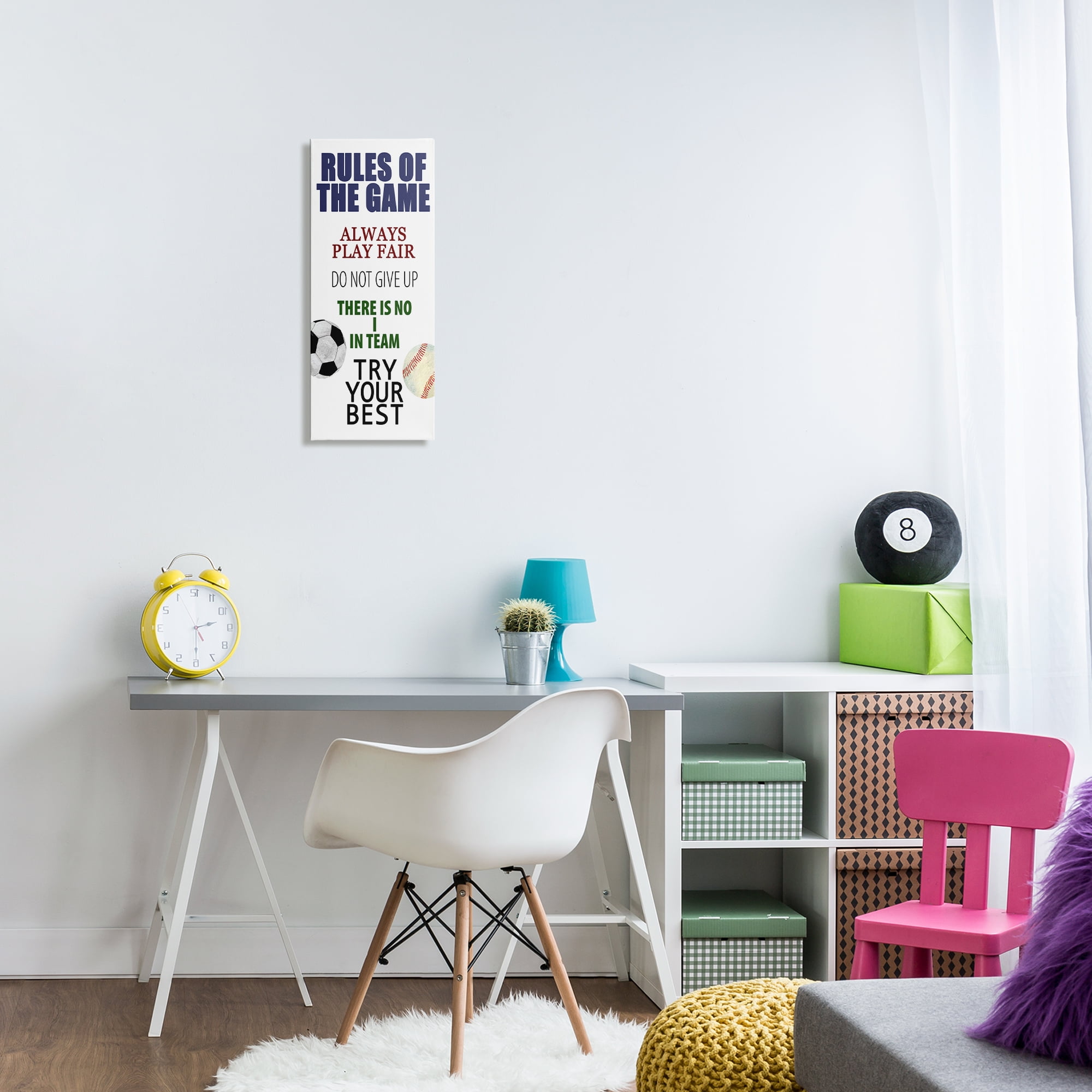 Fun Teamwork Rules of Game Canvas Wall Art, design by Kim Allen