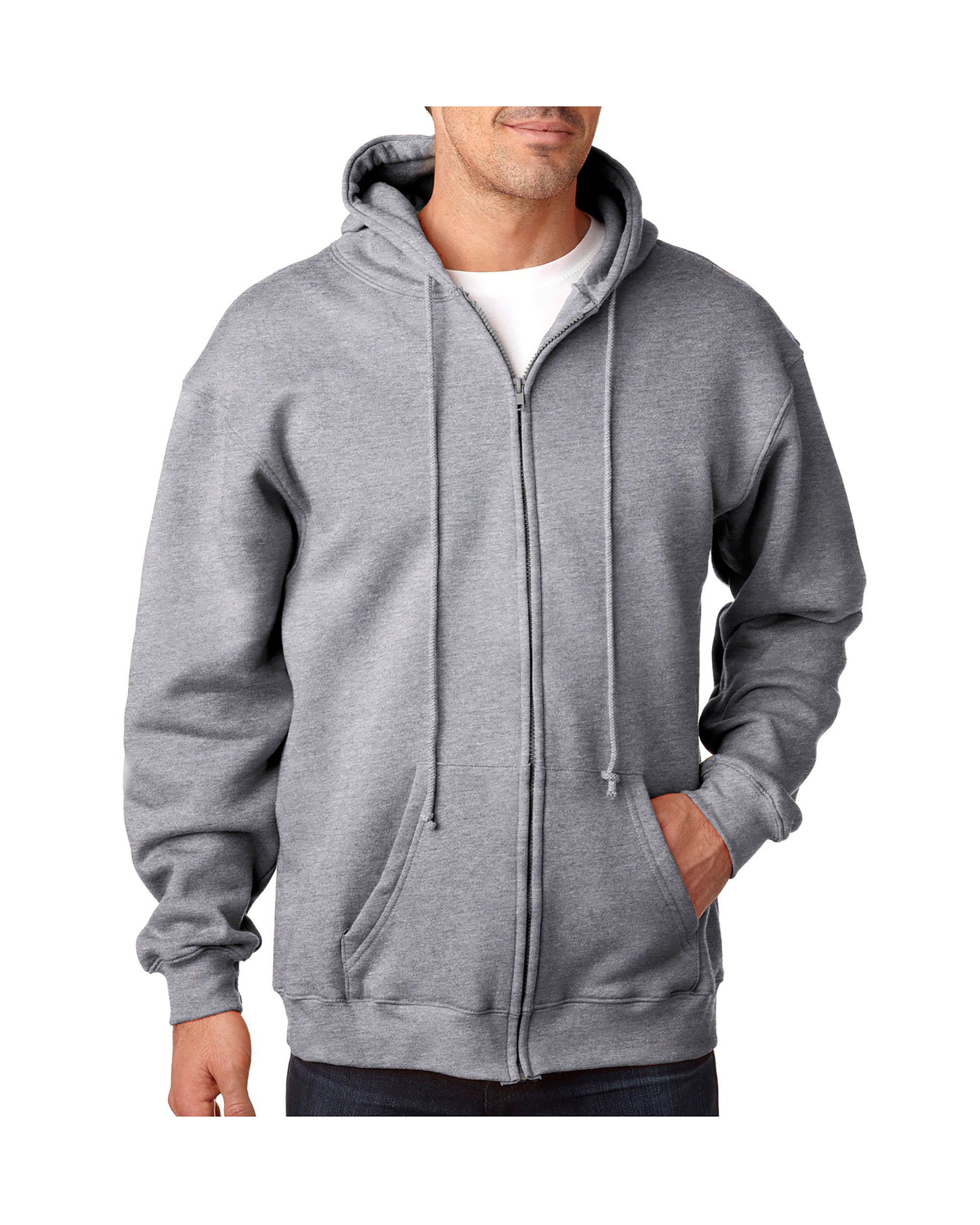 Bayside - Bayside Men's Heavyweight Full Zip Hooded Sweatshirt, Style ...