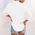 thumbnail image 4 of vigerkar Womens Button Down Shirts Long Sleeve Dress Linen Shirts Casual Collared Cotton Button Up Blouses Oversized Tops with Pockets White, XXL, 4 of 6