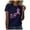 Navy, variant on Yuanlong Womens T-Shirts Short Sleeved Ribbon Butterflies Print Tee Shirts Cancer Awareness Blessing Pullover Tops