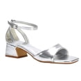 thumbnail image 4 of XY London Womens Hayley Cut Out Metallic Strappy Low Block Heel Sandals, 4 of 4