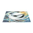 thumbnail image 3 of Ryvnso Placemats Set of 4 Wave Dining Mats Heat-Resistant Non-Slip Washable Table Mat, 3 of 8