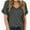 Deep gray, variant on Womens V-Neck Shirts with Front Pocket Decoration Short Sleeve Solid Casual Loose Fit Trendy T-Shirt