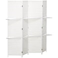 thumbnail image 1 of HOMCOM 6Ft 4 Panel Room Divider with Shelves, Partition Wall Divider, White, 1 of 10