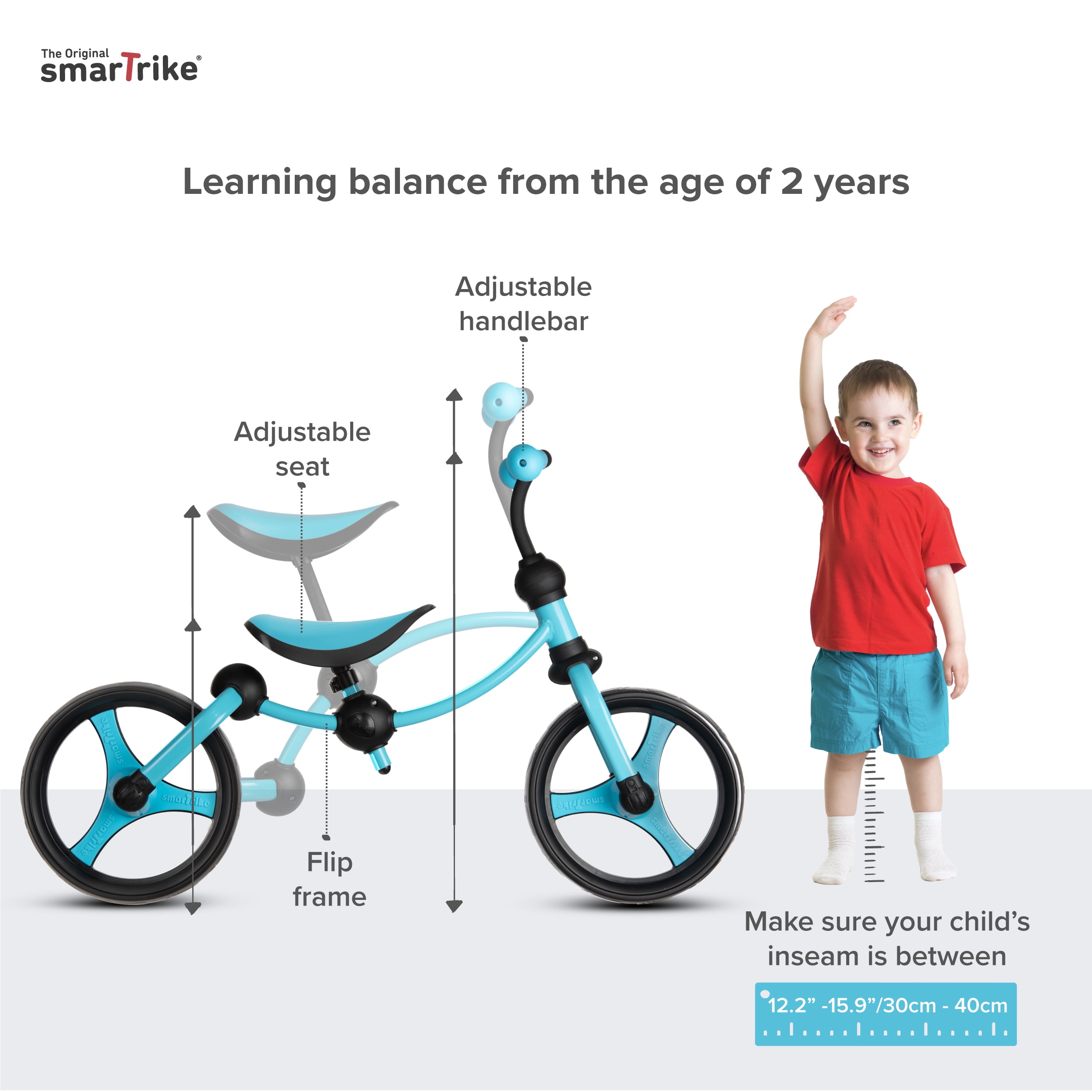 Buy smarTrike Lightweight Adjustable Kids Running Bike 2 in 1 Balance