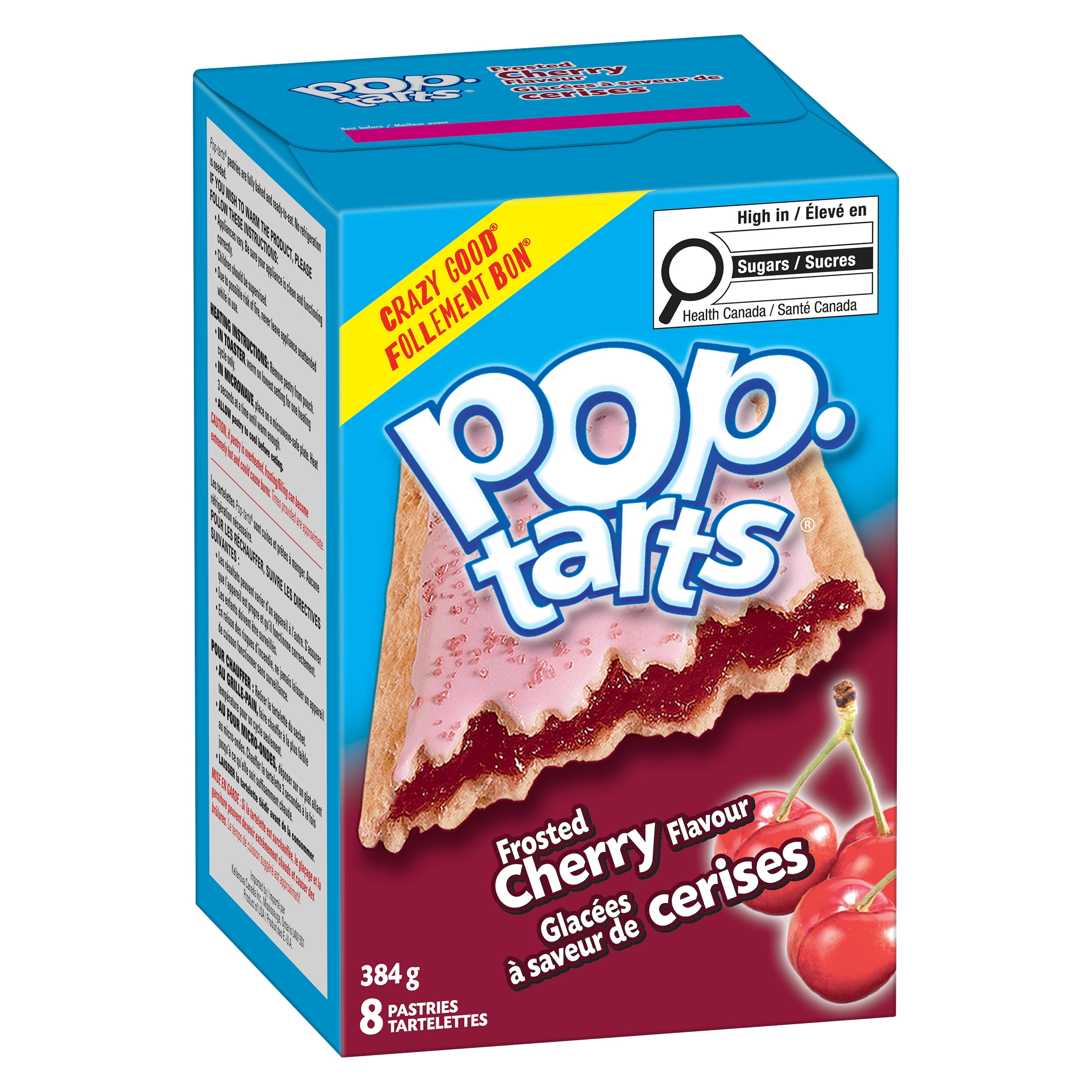Pop-Tarts® Frosted Cherry Flavour Pastries, 384 g, 8 Pastries, PT FRSTD CHRY PSTRS 384GMX12