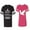 Men Black / Women Pink, variant on Bird Cage Matching Couple Cotton Jerseys (Men Black / Women Black) (Men S / Women S)