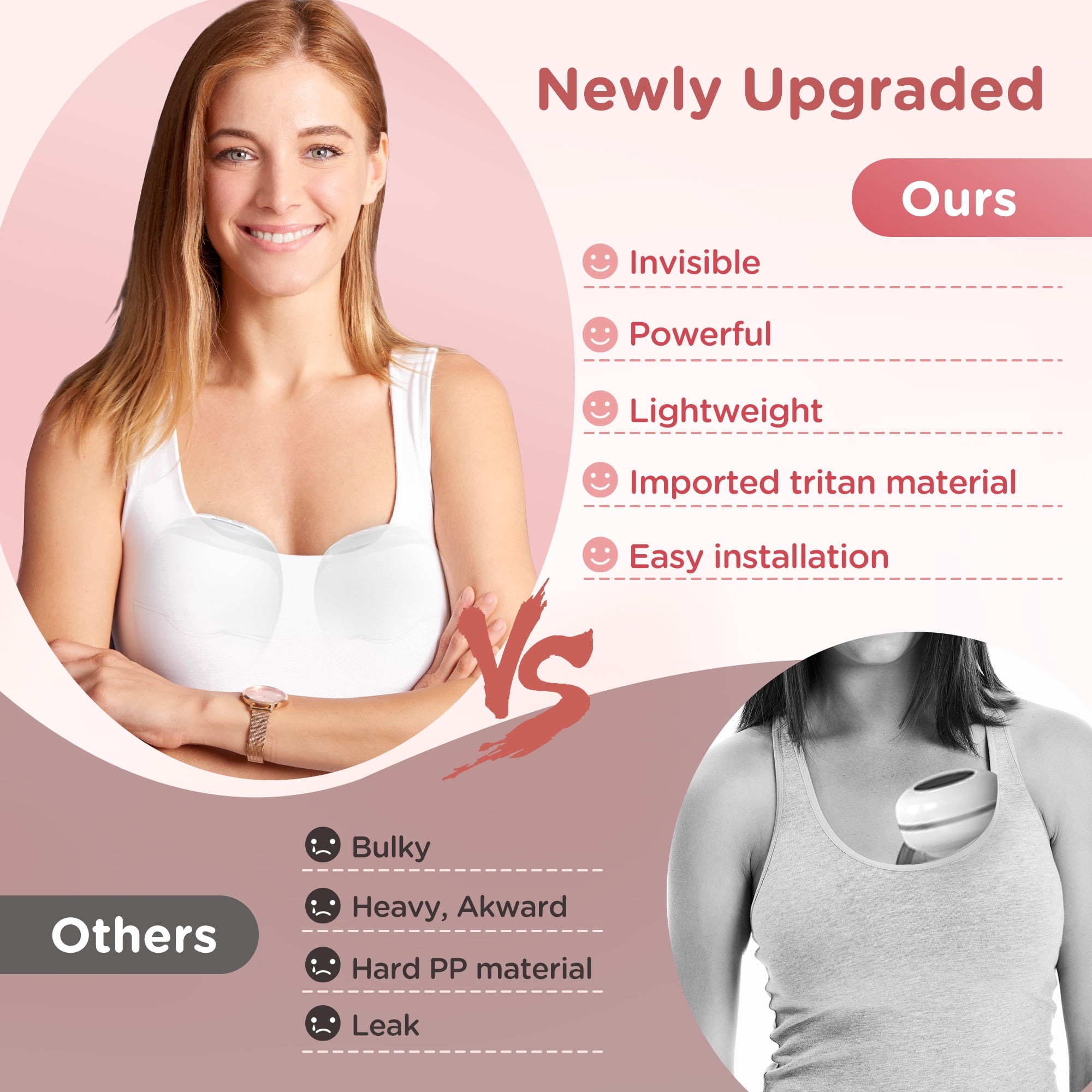 Jheppbay Electric Portable Hands Free Breast Pump - All-in-One Electric Breast Pump with 3 Modes and 12 Levels, BPA-Free, Painless,with 17 mm/19 mm/21 mm Flange,1 Pack(White)