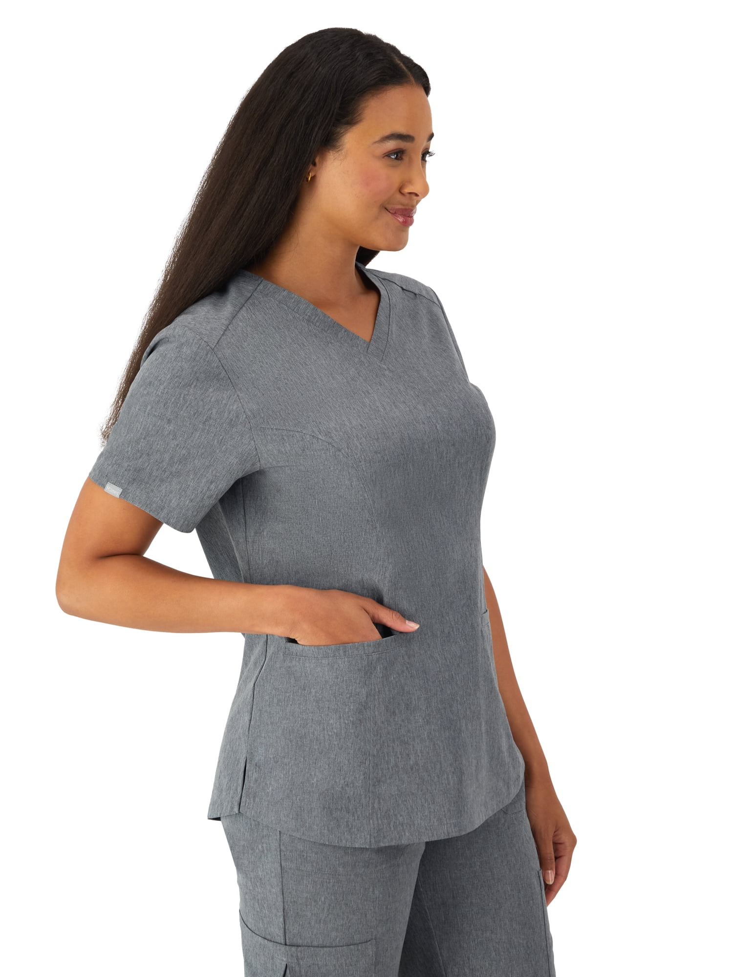 Hanes Women's Scrubs V-Neck Scrub Top, Comfort Fit, 2 Pockets, Sizes XS-3XL