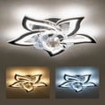 thumbnail image 2 of Eowynic 5-Leaf Flower Design Black Bohemian Integrated LED Flush Bladeless Ceiling Fans with APP and Remote Control, 2 of 12
