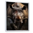 thumbnail image 2 of Designart "African King & Rhinoceros Beast Depiction" Animals Floater Framed Wall Art Print, 2 of 7