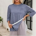 thumbnail image 4 of Post Shoulder Surgery Shirts for Women 3/4 Sleeve Tear Away Side Slit Crewneck Chemo Port Adaptive Clothing, 4 of 5