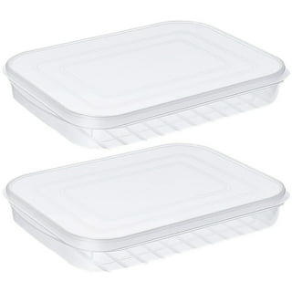 2 Packs Bacon Keeper Plastic Deli Meat Container for Fridge with Lids Airtight Cold Cuts Storage Containers for Fridge Storage Box Food Shallow Low