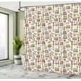 thumbnail image 4 of Ambesonne Gardening Shower Curtain, Colorful Flower Herb Pots, 69"Wx84"L, Camel and Lime Green, 4 of 4
