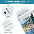 thumbnail image 3 of Yayeee 30oz Stainless Steel Tumbler with Straw and Handle Double-Wall Insulated Travel Water Bottle, Pink Window, 3 of 8