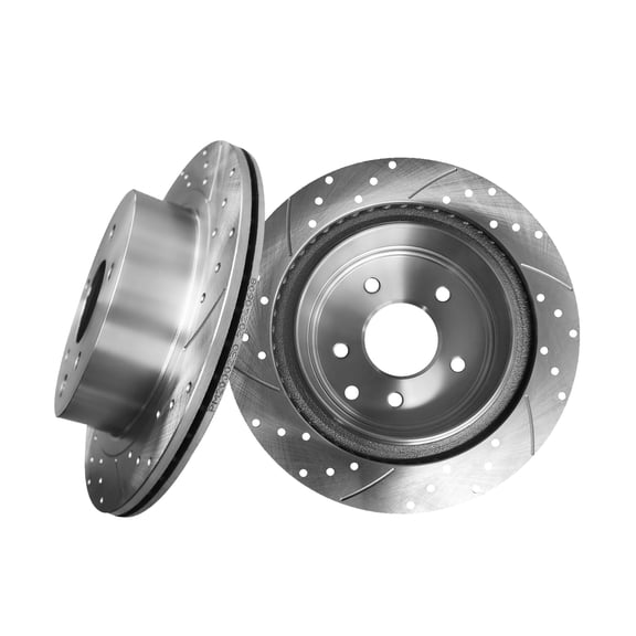 Rear 292mm Drilled Slotted Brake Disc Rotors For 2011-2022 Nissan Leaf
