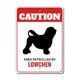 thumbnail image 1 of (Metal de aluminio) Letrero de metal con precaución de Lowchen para perrera, raza de perro, pata de perro, tamaño del propietario: 8 x 12 pulgadas, 1 of 4