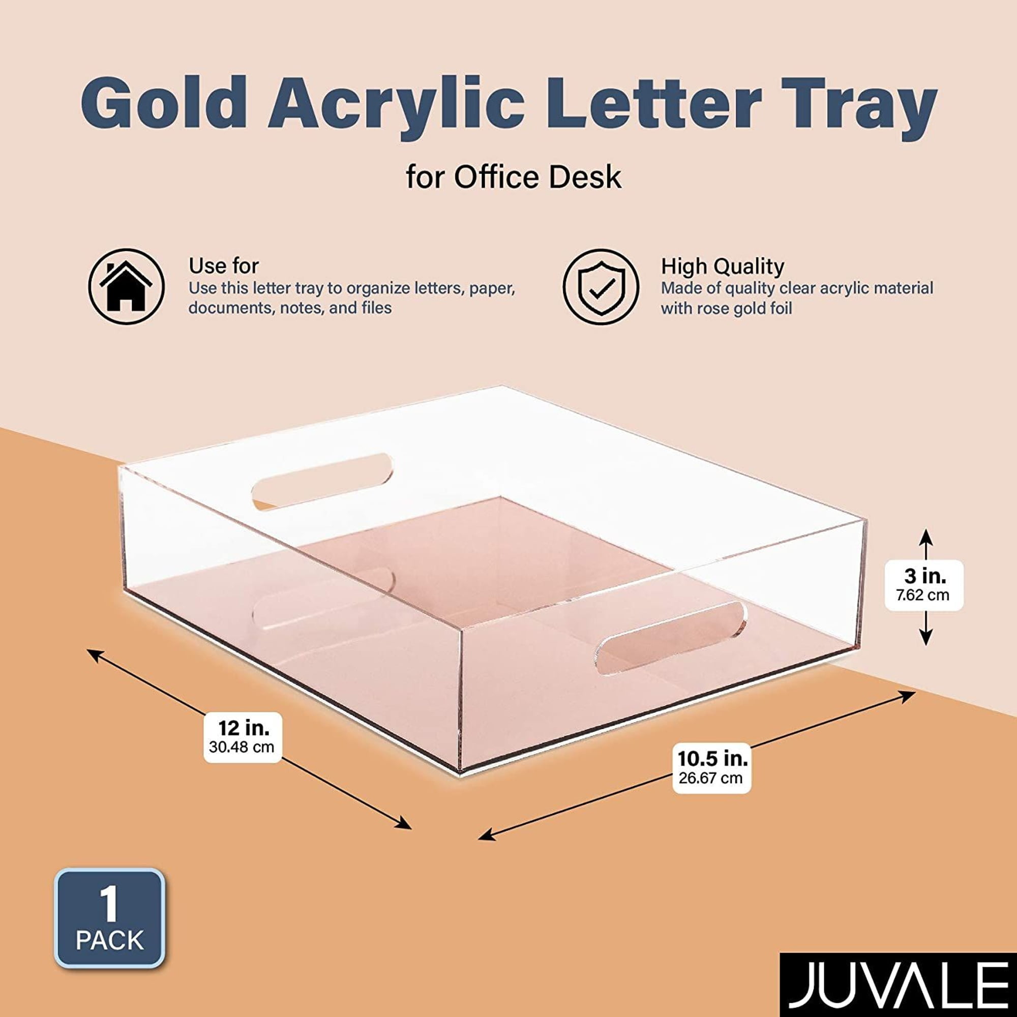 Rose Gold Acrylic Bathroom Storage Tray – MyGift