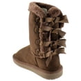 thumbnail image 3 of New Girl's Warm Tall Mid Calf 3 Buttons Faux Sheepskin Fur Kids Shoes Boots (Brown Ann-10 Toddler), 3 of 3