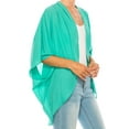 thumbnail image 6 of MOA Collection Women's Loose Fit 3/4 Sleeves Kimono Style Cover Up Solid Cardigan, 6 of 7
