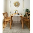 thumbnail image 2 of Nvzi Farmhouse Table Runner, Rustic Table Runners 72 Inches Long, Linen Boho Table Runner, Braided Striped Coffee Table Runner for Dining Party Holiday, 14x72 Inches, WideHollow Pale Taupe, 2 of 5