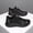 All Black, variant on Men'S Platform Running Shoes | Black White Color Block, Outdoor Cushioned Sole, Casual Athletic Footwear, Microfiber Upper, Rubber Sole, Lace Closure