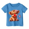 thumbnail image 3 of Hauts pour Filles, T-Shirts Décontractés pour Enfants Imprimé Sports Décontracté Confortable Col Rond Manches Courtes T-Shirt pour Enfants Confortable Doux Bleu 8-10 Ans, 3 of 4