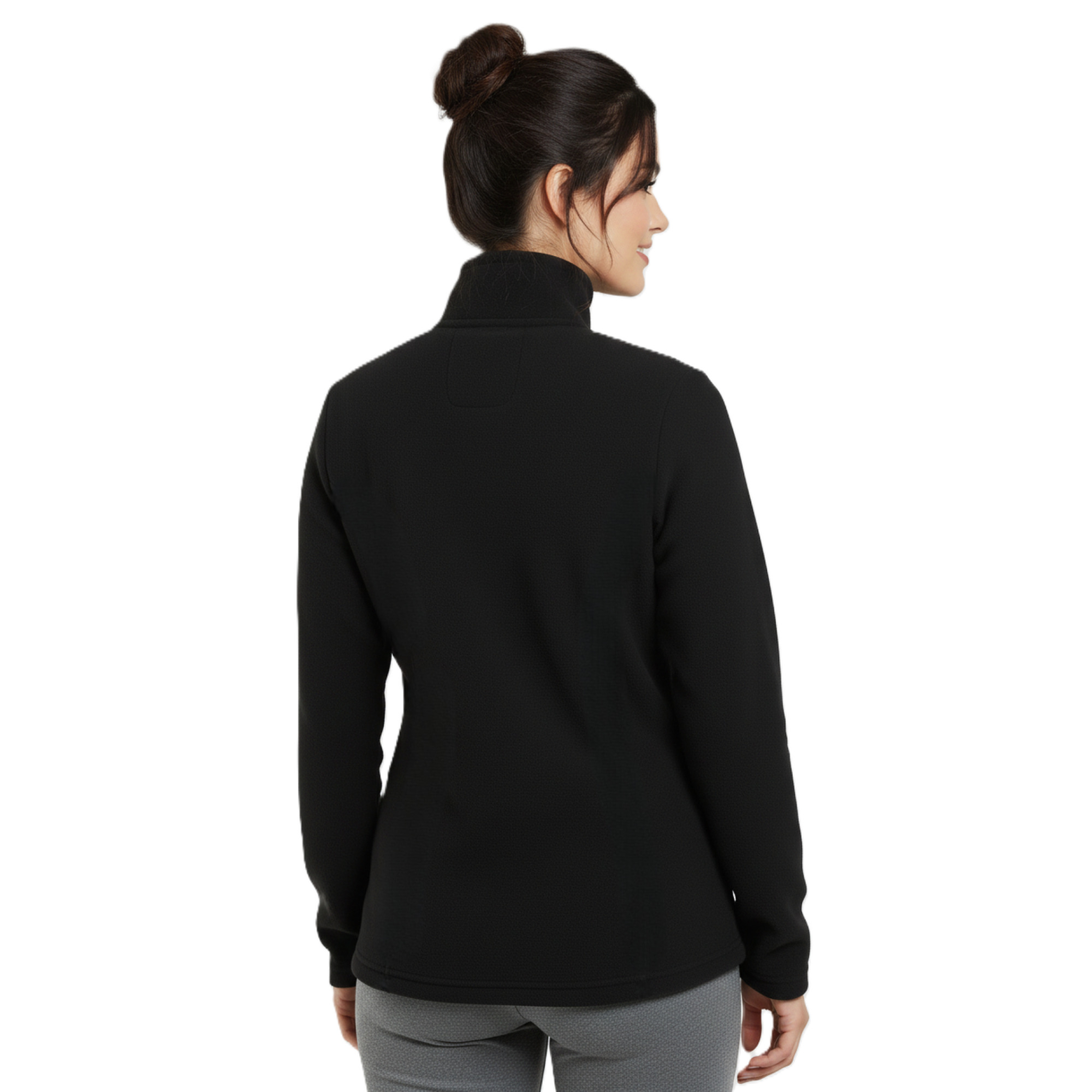 COUVER Women's Full-Zip Polar Fleece Jacket, Black photo 3