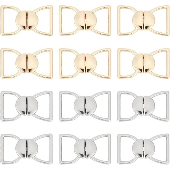 1Box 2 Colors Alloy Belt Buckles Replacement 12pcs Alloy Toggle Buckle for Bag Metal Release Buckles for Nylon Strap Backpack Webbing Belt